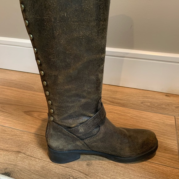 TORY BURCH - Chocolate Brown - Distressed, Over the knee Boots - Picture 13 of 13